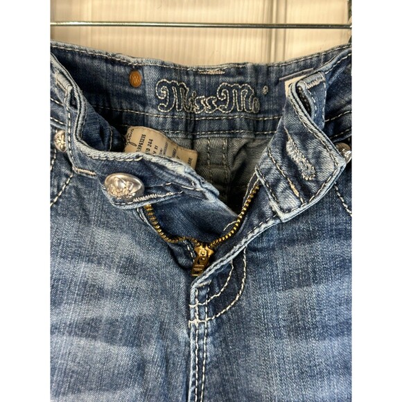 Miss Me Jeans Women's Size 26/31 Denim Relaxed Skinny Low Rise Bling Pockets - Picture 2 of 10